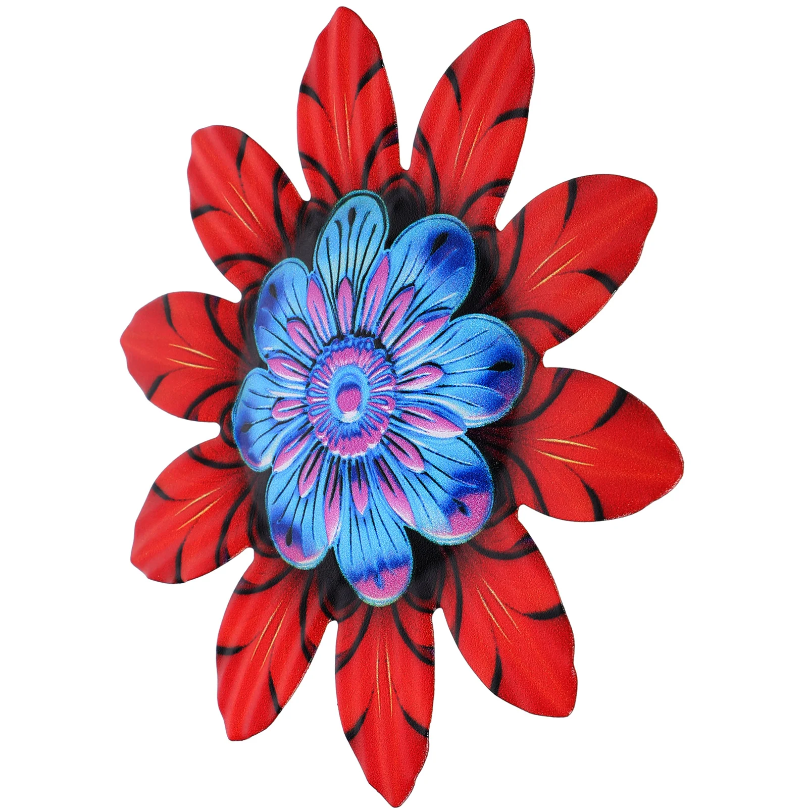 

Metal Flower Wall Decor Rustic Modern Style Floral Sculpture Iron Wall Hanging Home Craft