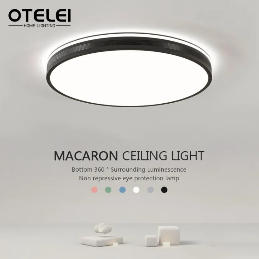 

LED Ceiling Light Modern Macaron Circular Decorative Light Bedroom Living Room Balcony Children's Room Indoor Lighting Fixtures