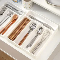 Easy Clean Compartments Cutlery Organizer Daily Drawer Divider Tray Rectangle Home Kitchen Spoon Fork Separation Box 1