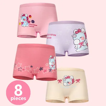 4/8 Pezzi Mutandine per Ragazze per Bambini 2025 Nuovo Cotone Grazioso Cartone Animato Unicorno Stampa Biancheria Intima per Bambini per Ragazze Bambini Boxer Traspirante 1