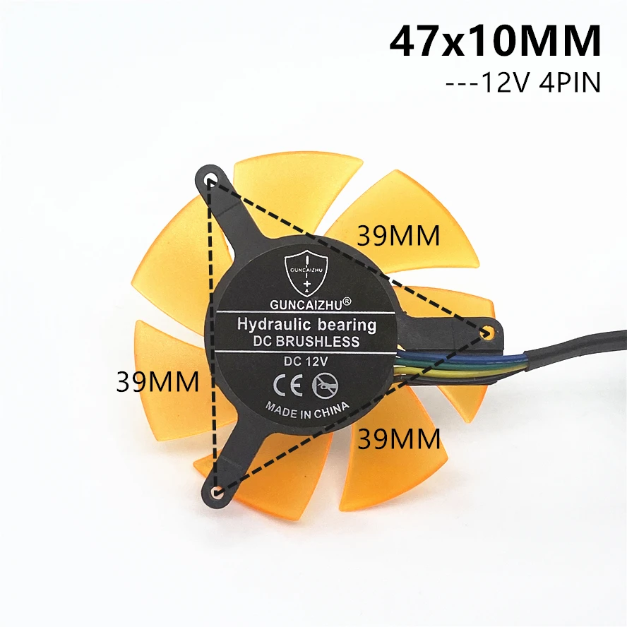 High Quality Ultra Quiet 45MM 47MM Graphics Card For ZOTAC Fan Blade 45MM Diameter 39MM Hole Pitch 12V 4PIN