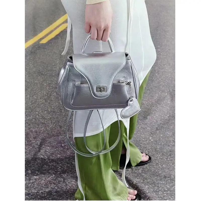 

PU Leather Shoulder Mini Small Backpack Multi-Function Ladies Phone Pouch Pack Solid Ladies School Backpack Bag for Women New