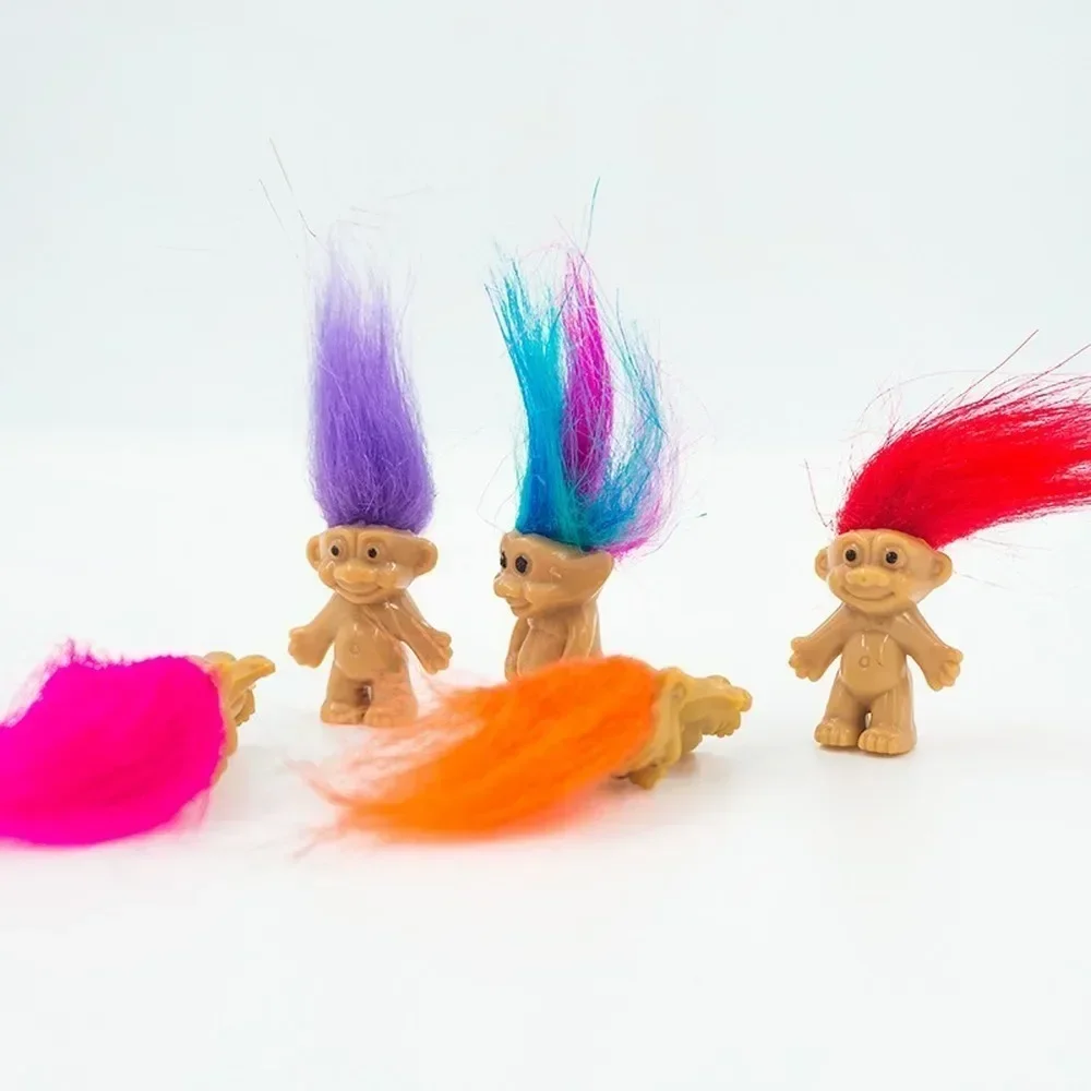 5Pcs Mini Troll Dolls Anime Action Figure Colorful Hair Family Members Models Collection Kids Toys for Children Gift Nostalgic - Bilde 5