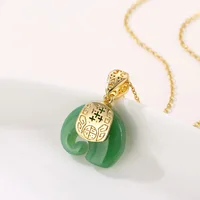 New Elephant Necklace Women's Ethnic Style Pendant Charm Clavicle Chain 1