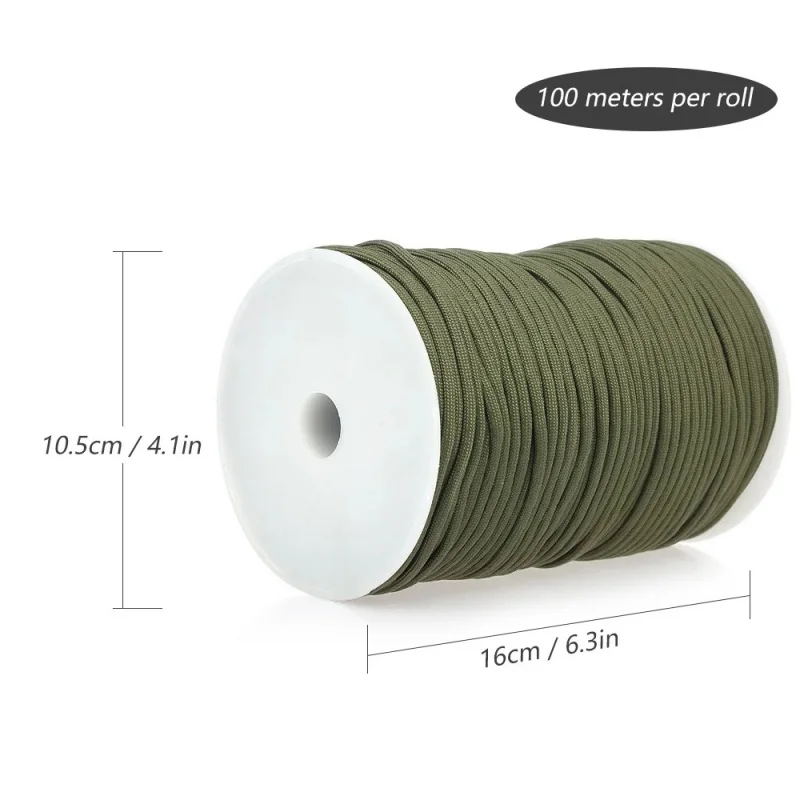 Paracord Rope 4mm 100m 550 Military Standard 9-Core Outdoor Parachute Cord Survival Umbrella Tent Lanyard Camping Strap paracord rope