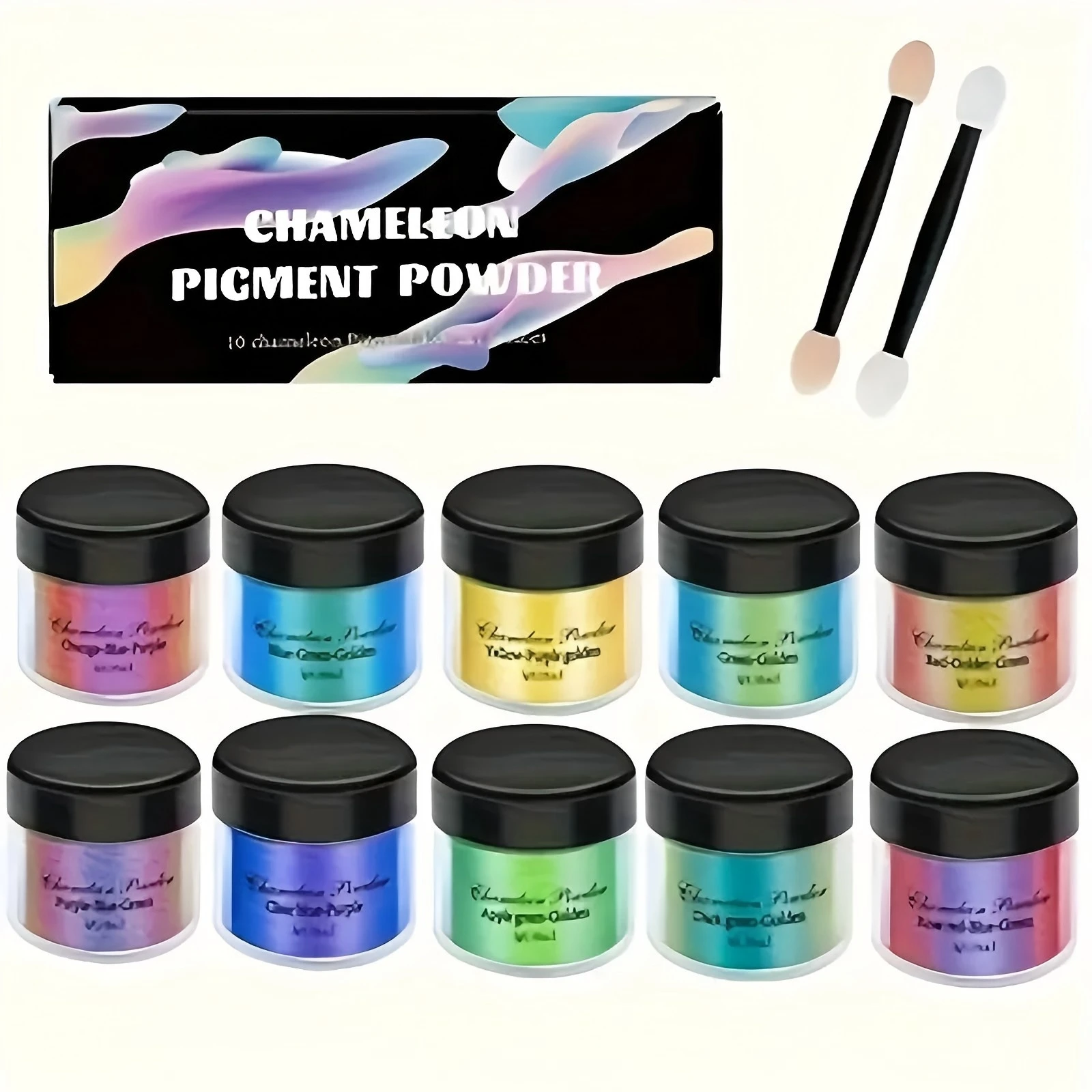 1 Set Chamäleon Pulver Nagel Chrom Pigment DIY Epoxidharz Form Farbstoff Nail art Glitter Staub Maniküre DIY Glimmer Pulver Pigmente – Detail 6