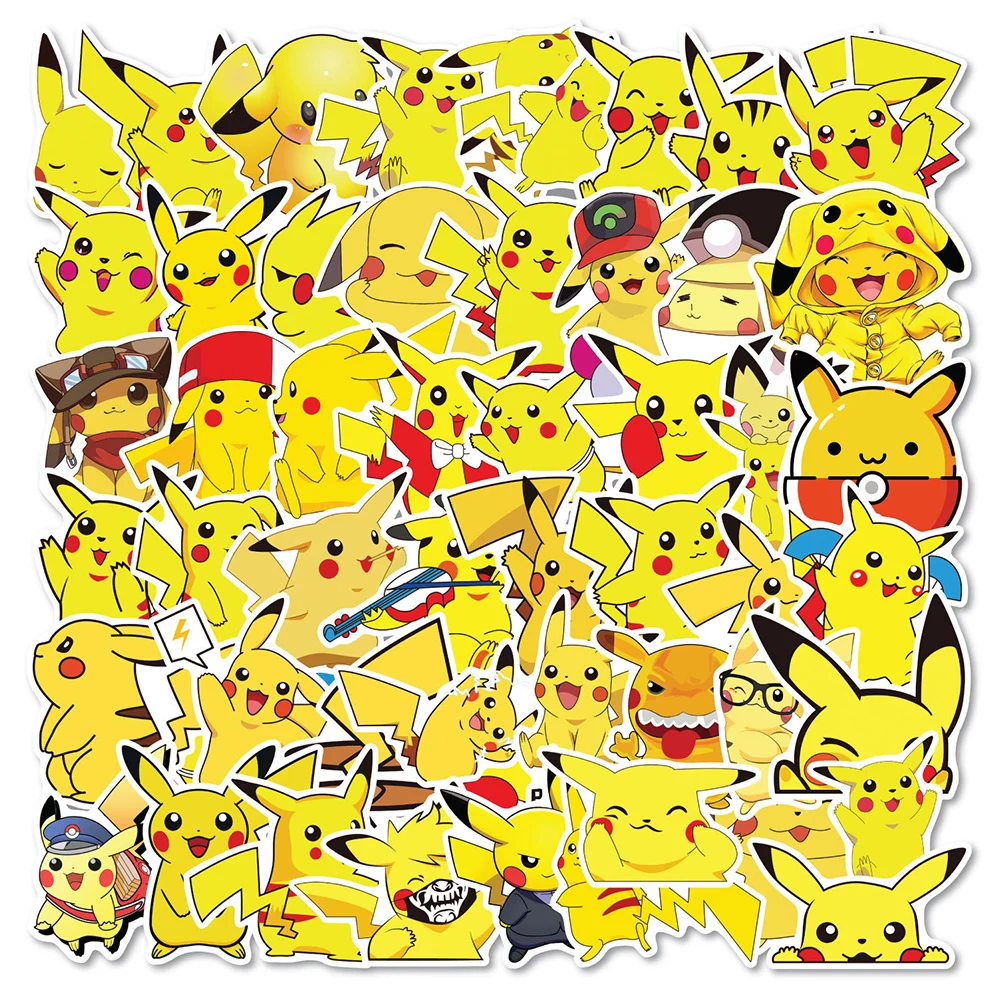 

10/30/50pcs Kawaii Pokemon Pikachu Cartoon Stickers Aesthetic Kids DIY Laptop Diary Stationery Waterproof Waterproof Decals Toys