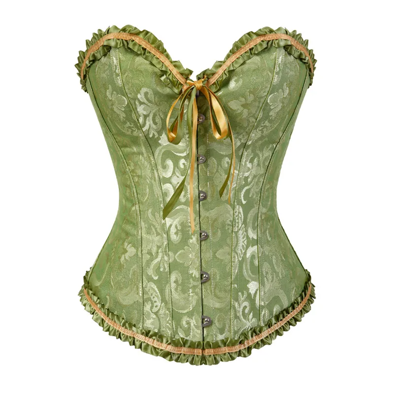 Corsé Top Para Mujer Talla Grande - Brocado Y Encaje, Ajuste Con Cordones, Ideal Para Cosplay, Fiestas, Estilo Steampunk