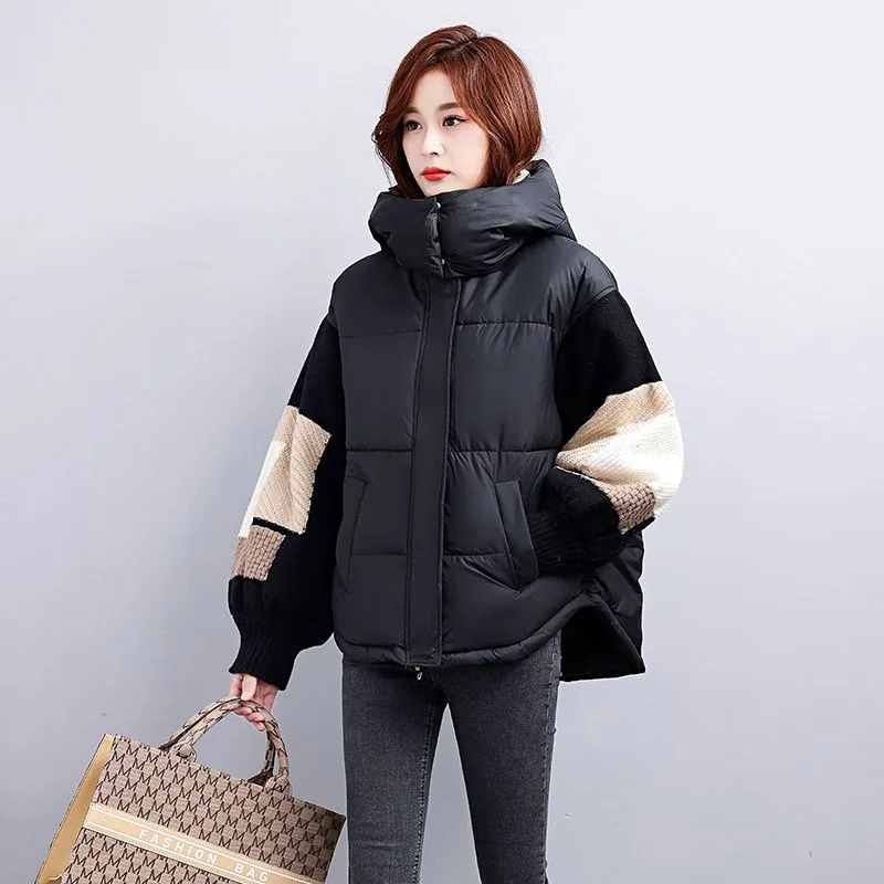 2023 New Women Down Jacket Winter Coat Female Short Parkas Loose Thick Warm Outwear Leisure Time Hooded Versatile Overcoat
