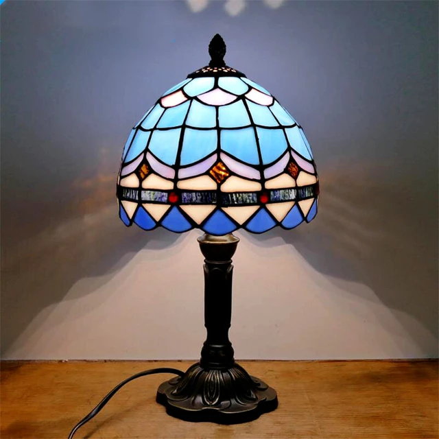 Lámpara De Mesita De Noche Vintage - Base De Cerámica, Pantalla De Cristal, Casquillo E27, Estilo Retro Industrial Para Dormitorio