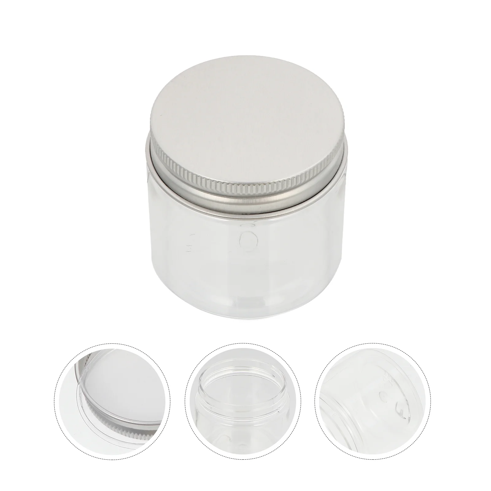 

6Pcs Jars Clear Round Storage Jars with Aluminum Lids 50g Leak Proof Jars Containers for Travel Lotion Creams