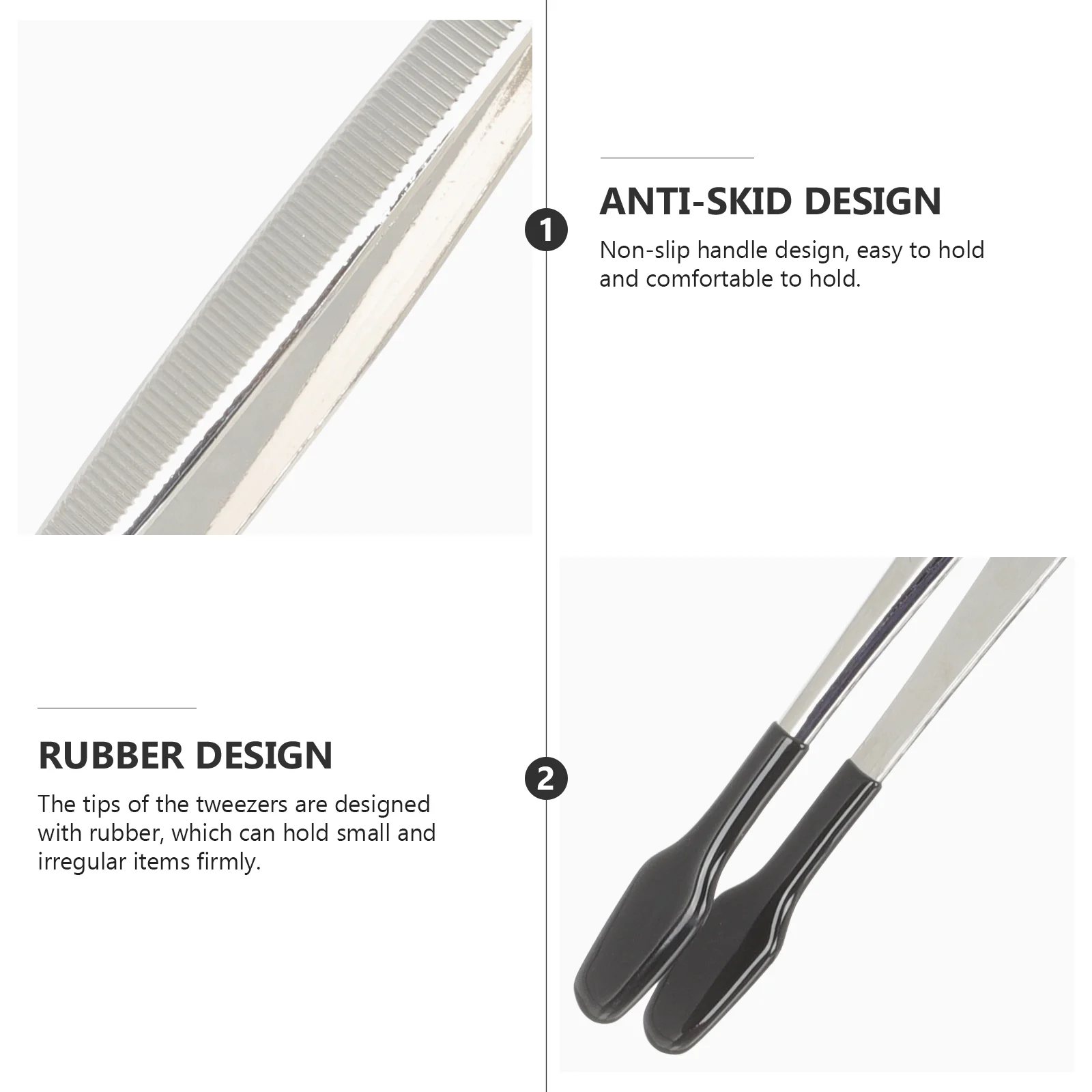 Rubber Coated Tweezers Craft Sticker Industrial Hand Tools Jewelry Rubber Tipped Flat Tip Stainless Steel 15 Pcs for tweezer tool
