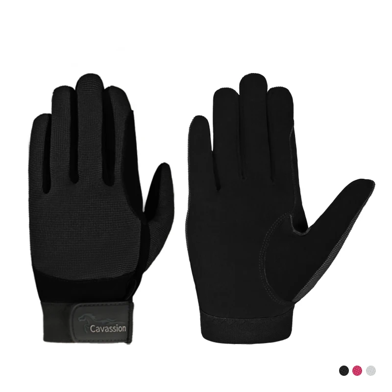 Equestrian Gloves for Children, Anti-Wear, Grey Color, Pink and Grey Color, Equestrian Girl and Kid