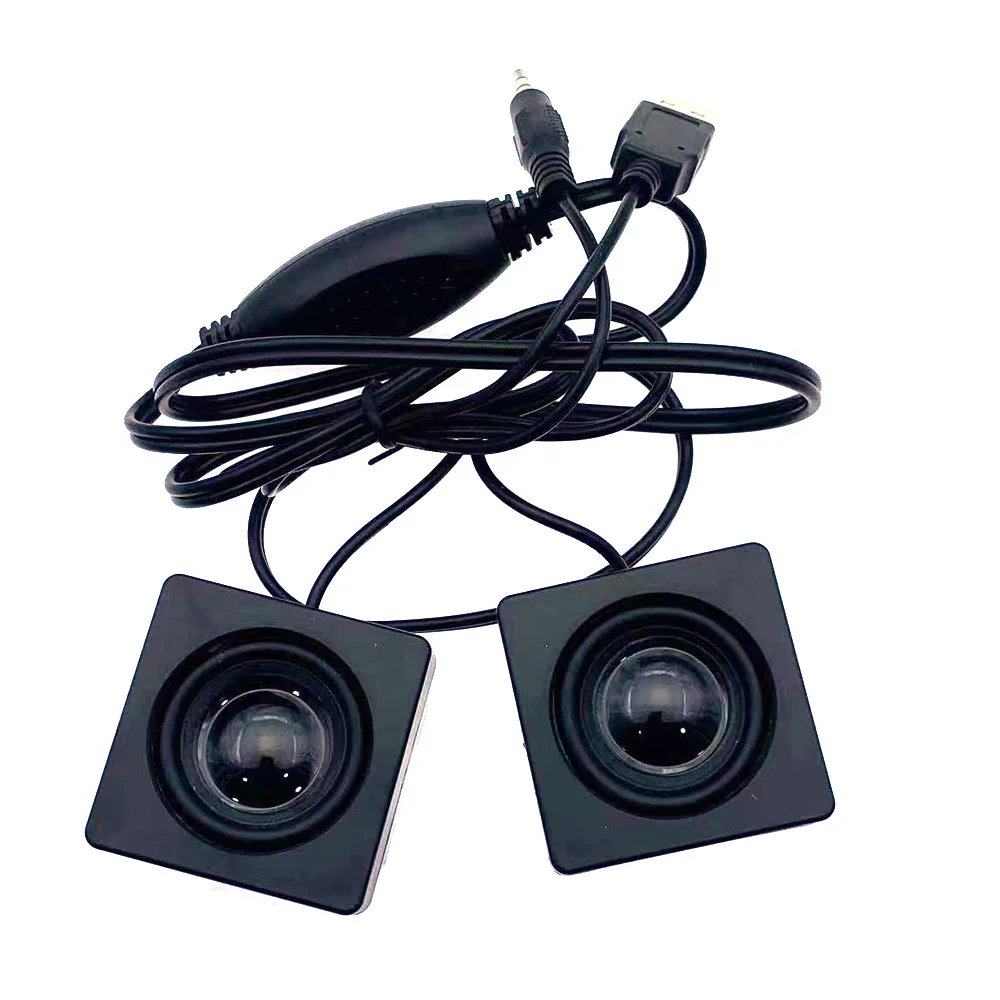 컴퓨터 미니 USB 스피커, 휴대용 유선 베이스 스테레오 스피커, 데스크탑 소형 스피커, 노트북 휴대폰 MP4 MP3, 1 쌍