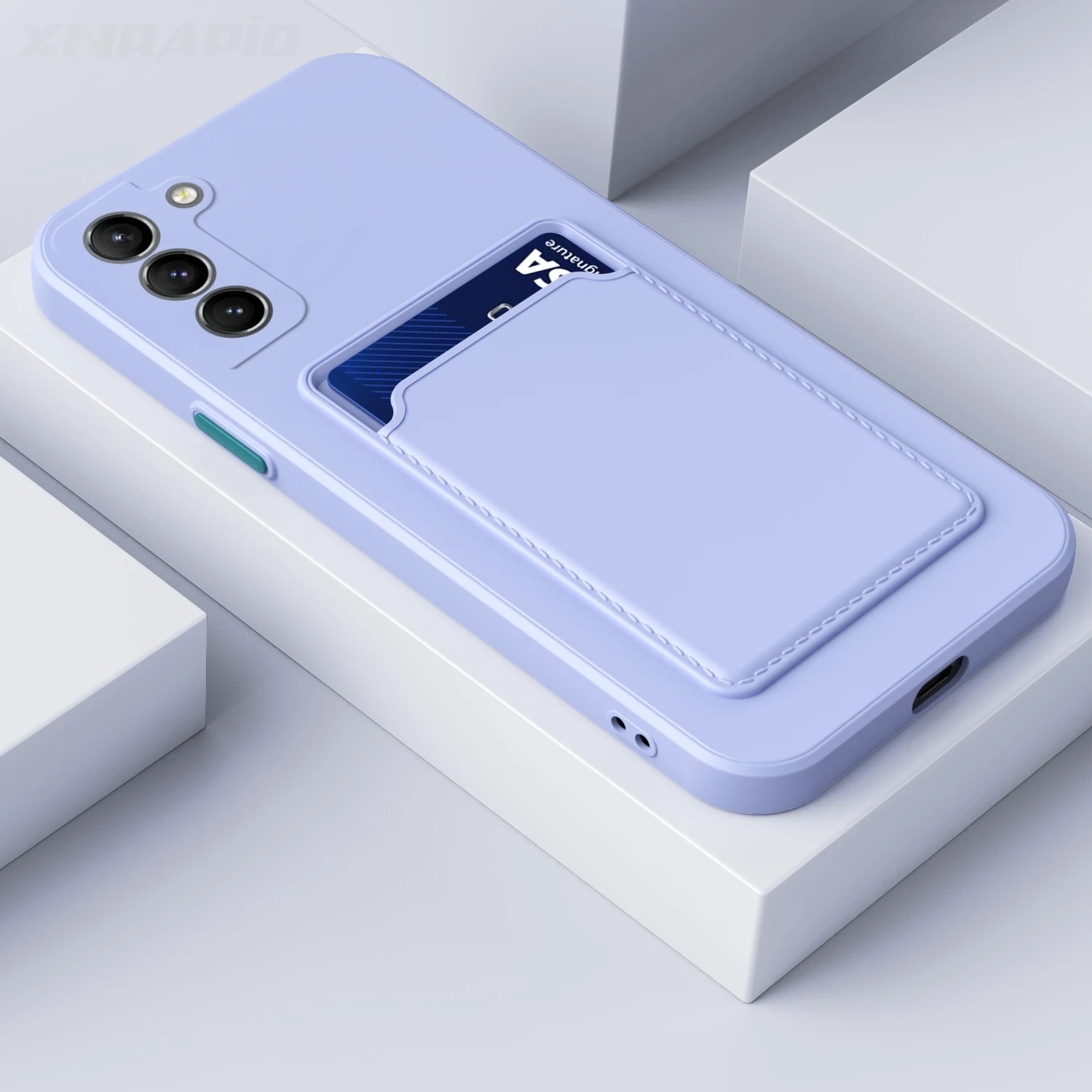 Soft Silicone Card Holder Wallet Phone Case Cover