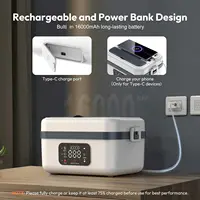 Boîte à lunch électrique portable, capacité de 1L et batterie externe de 16000mAh, auto-chauffante sans fil pour le travail, les voyages, la voiture, le bureau 3