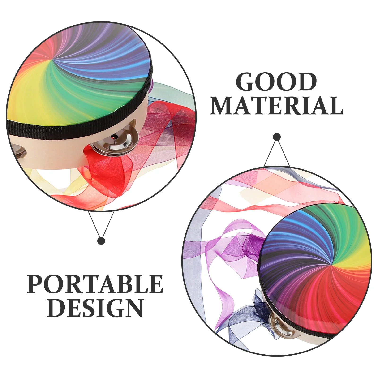 Tambourine Tambourines with Ribbons Percussion Aldult Drum Polyester Professional