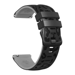 Silicone Sport Wristband - 22mm Smartwatch Strap - 22mm width (Black and grey)