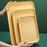 Nordic Rectangular Plastic Pallet Imitation Wood Colors Fruit Coffee Tray Storage Tray Dining Plate Home Serving Tray Tea Tray 2