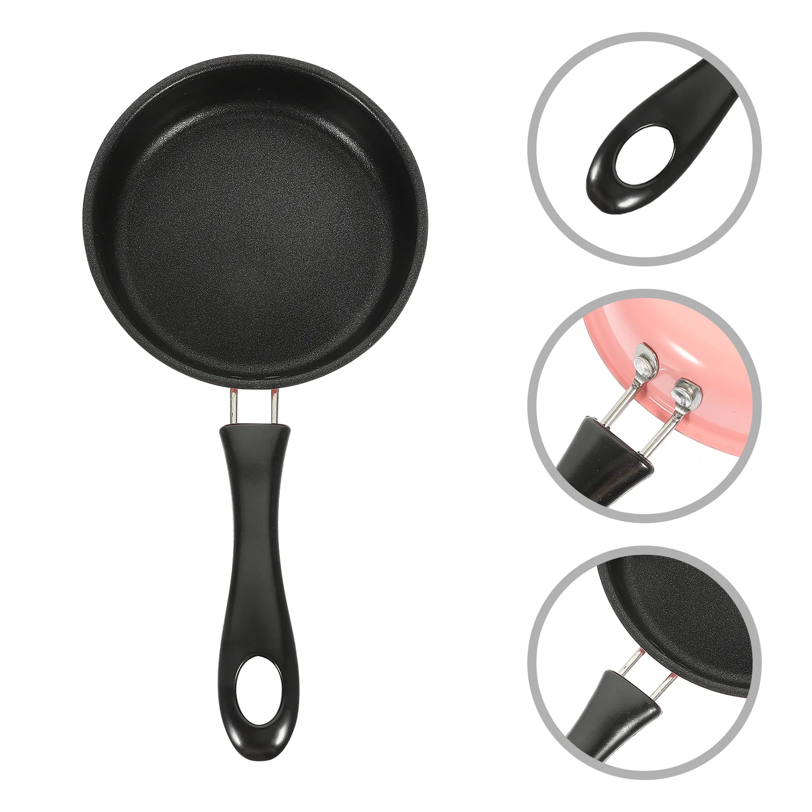  Nonstick Frying Pan, Mini Frying Pan Stainless Steel Prevent  Stick Induction Pot Round Breakfast Small Fry Egg Pan with Long Handle for  Home Restaurant Kitchen (Pink): Home & Kitchen