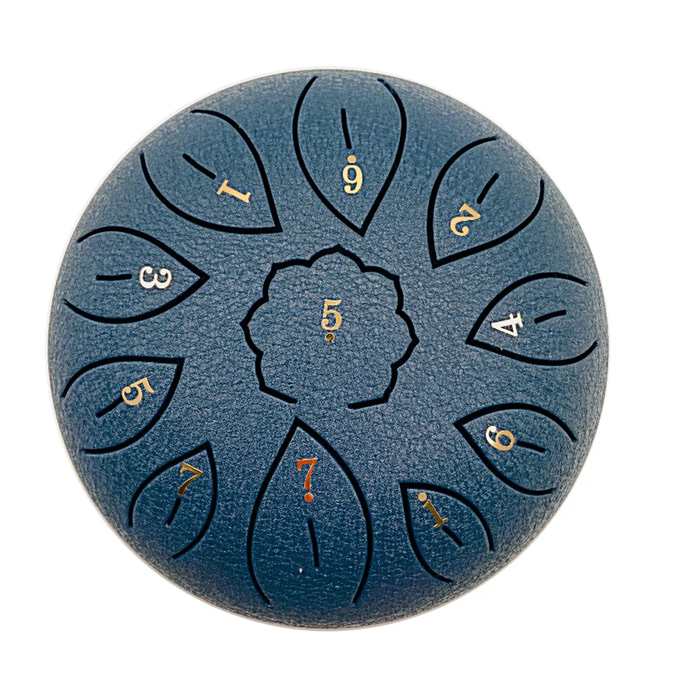 6 inch Steel Tongue Drum 11 Tune Notes Percussion Musical Instrument Hand Pan Tank Drum with Bag Drumsticks Sticker for Children