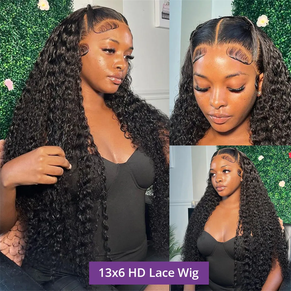 Rosabeauty Curly 13X6 HD Lace Frontal Human Hair Wig Brazilian Glueless 13x4 Deep Wave Lace Front Human Hair Wigs for Women