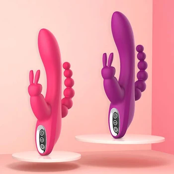 Hot Selling Rabbit Realistic Dildo Vibrator Sex Machine Breast Massage Cup Rotating Nipple Stimulator for Female Couples 3