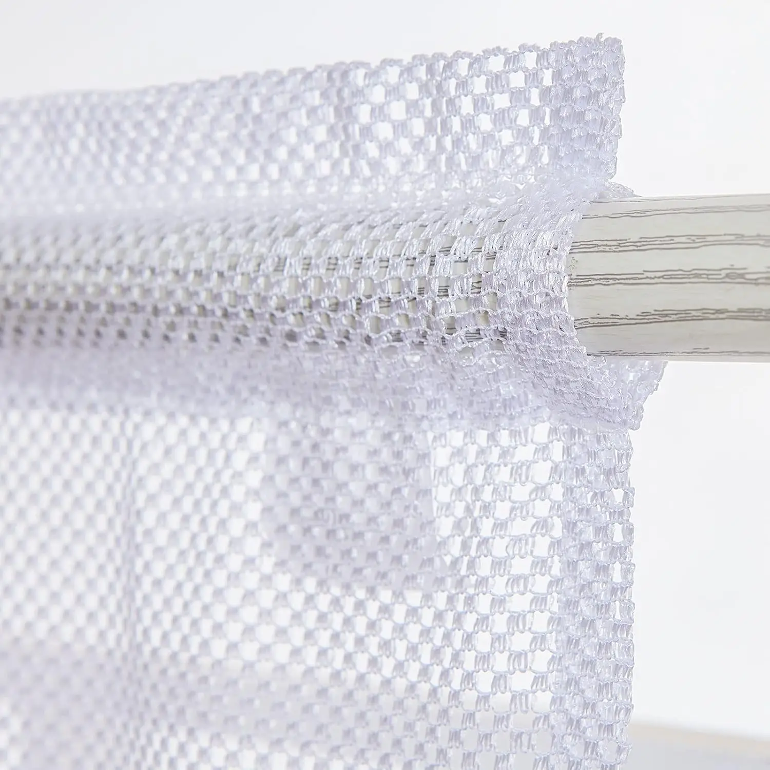 1Panel White Lace Kitchen Valance Sheer Curtains for Living Room Leaf Light Filtering Rod Pocket Rustic Sheer Valance JINCHAN window curtains tie valance curtain