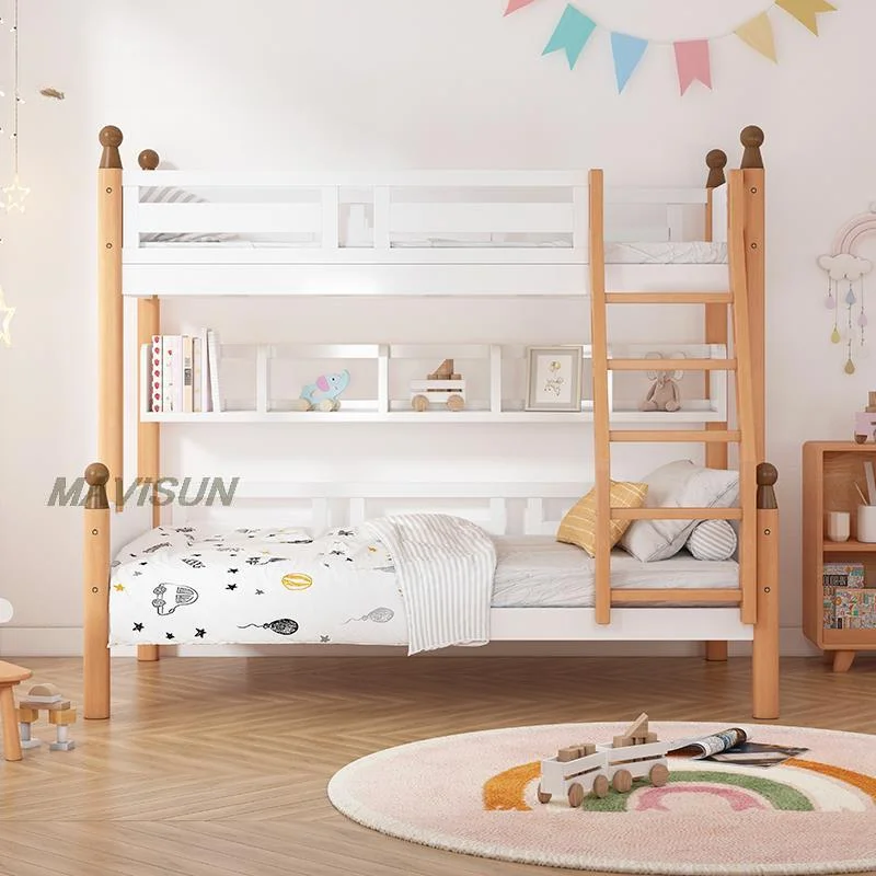 

Nordic Simple Style Children Beds Beech Solid Wood Bunk White Children Beds Girl Liked Castle Camas Dormitorio Bedroom Furniture