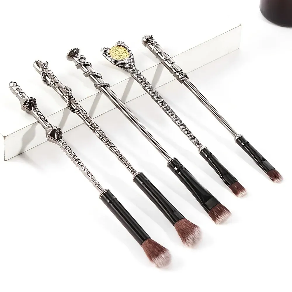 5PCS Professional Makeup Brush Set Soft Bristles Metal Handles Smooth Makeup Application Includes Eyeshadow Powder Makeup Tools