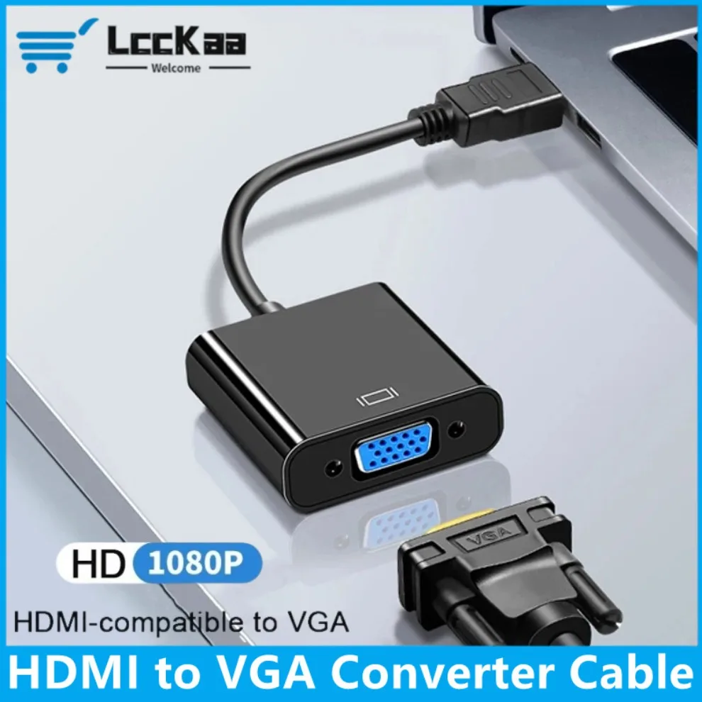 

HDMI-compatible to VGA Adapter Cable 1080P HDMI to VGA Cable Digital Analog Converter For PC Laptop TV Box Projector Display