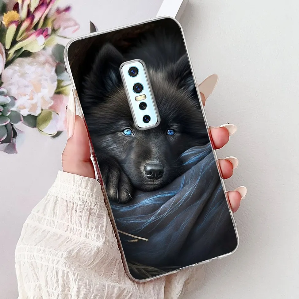 Clear Luxury Fashion Flowers Cat Design Soft Back Phone Case