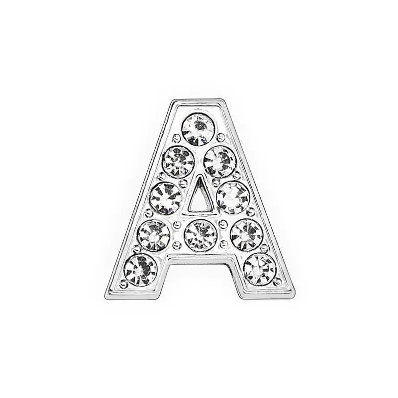 Internal Dia 10mm Slide Charm English Initial Capital Letters DIY Accessories fit 10mm Wide Belt Pet Collar 10pcs