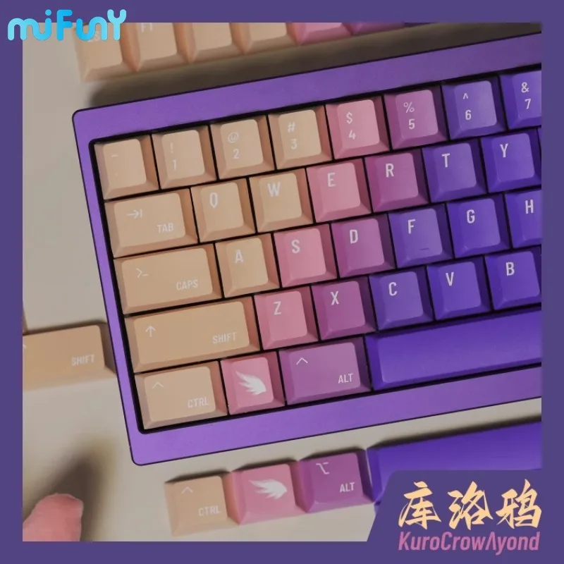 

MiFuny Набор колпачков для ключей с единорогом Рог ночной демон пьяный олень шерсть магнитные оси Вишневый профиль PBT колпачки для клавиш механическая клавиатура