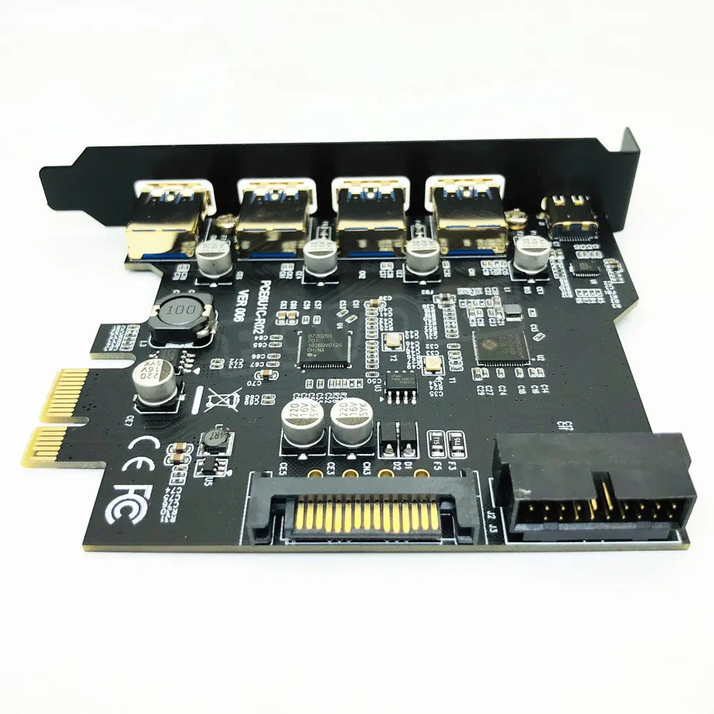 PCI Express USB 3.0 확장 카드 어댑터, PCI-E USB 3.0 허브 컨트롤러, 15 핀 전원 공급 장치, USB3.1 C타입 PCIE 확장 카드