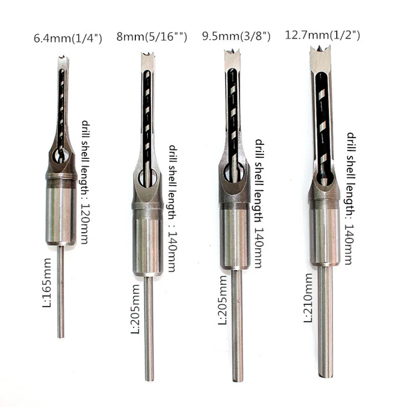 Woodworking Square Hole Drill Tenon Chisel Twist Drill Bits Woodworking