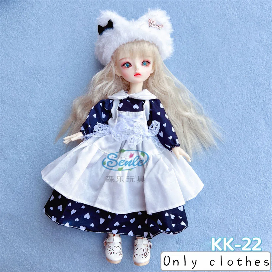 1/6 Bjd DOLL Clothes 30cm Toys Accessories New Style Wear Plaid Skirt Fashion Dress Up With Headwear For Girl Princess Dress