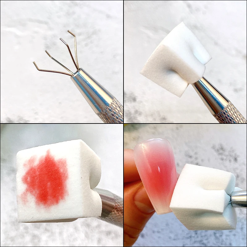 Nail Art Sponge 50PCS Gradient Nail Art Sponge Kit Gel Polish Color Design Brush Dotting Grab Pen Set Tools For Manicure Accessories
