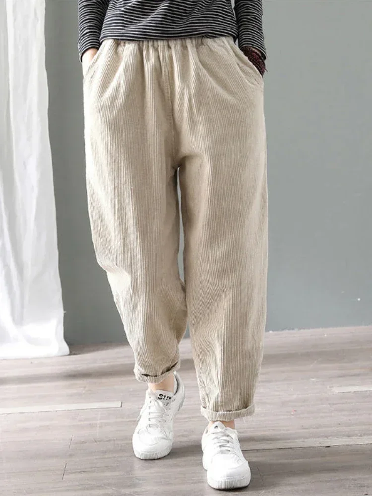 Warm Women Corduroy Trousers | Womens Plus Velvet Loose