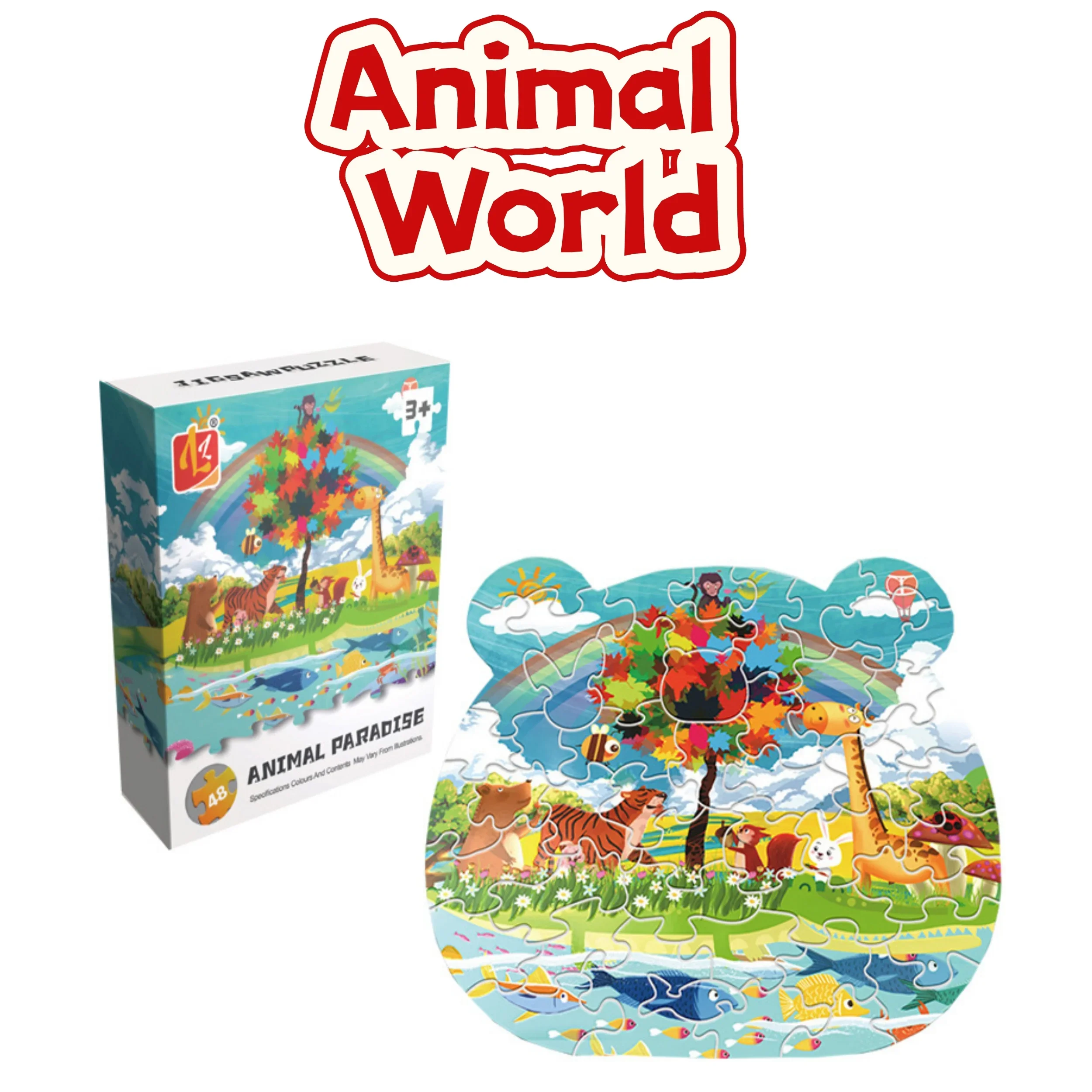 Vibrant Animal Puzzle Collection - Engaging Educational Gift