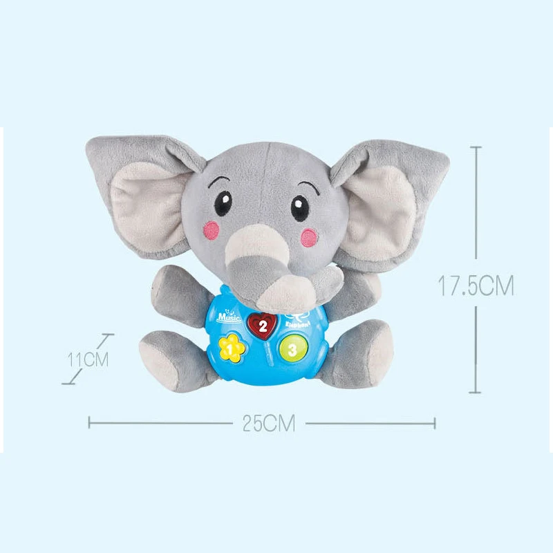Family Enlightenment Toy Baby Coax Artifact Animal Doll Doll with Electric Sound and Light Music Baby Comfort Plush Toy