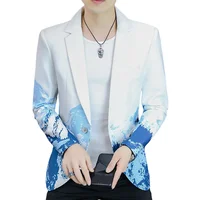 Blazer New Men's Fashion Business Gentleman Slim Print British Style Outdoor Performance Trend Wedding Banquet Casual Blazer 1