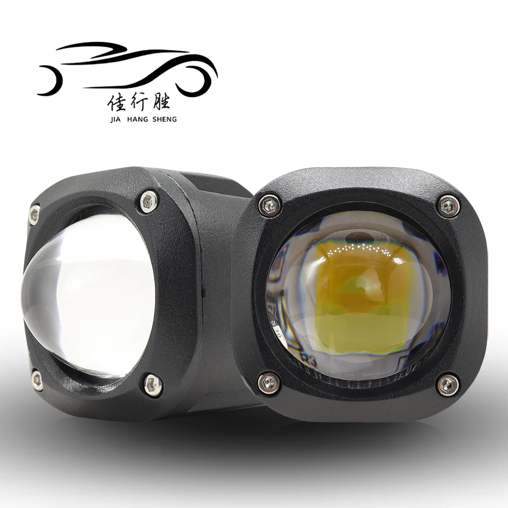 

30W Motorcycle LED Spotlights Laser Mini Dual Lens Headlights Work Lamp Led High And Low Beam White Yellow Fog Light Car Trucks