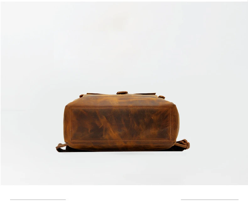 Leather Roll Top Backpack With Pockets