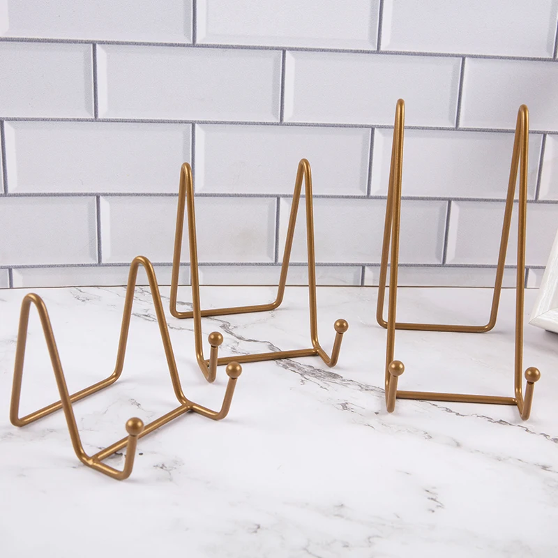 Plate Display Stand Metal Plate Stands Holder Display Pictures Frame Photo Decorative Dish Tabletop Arts plate display stand