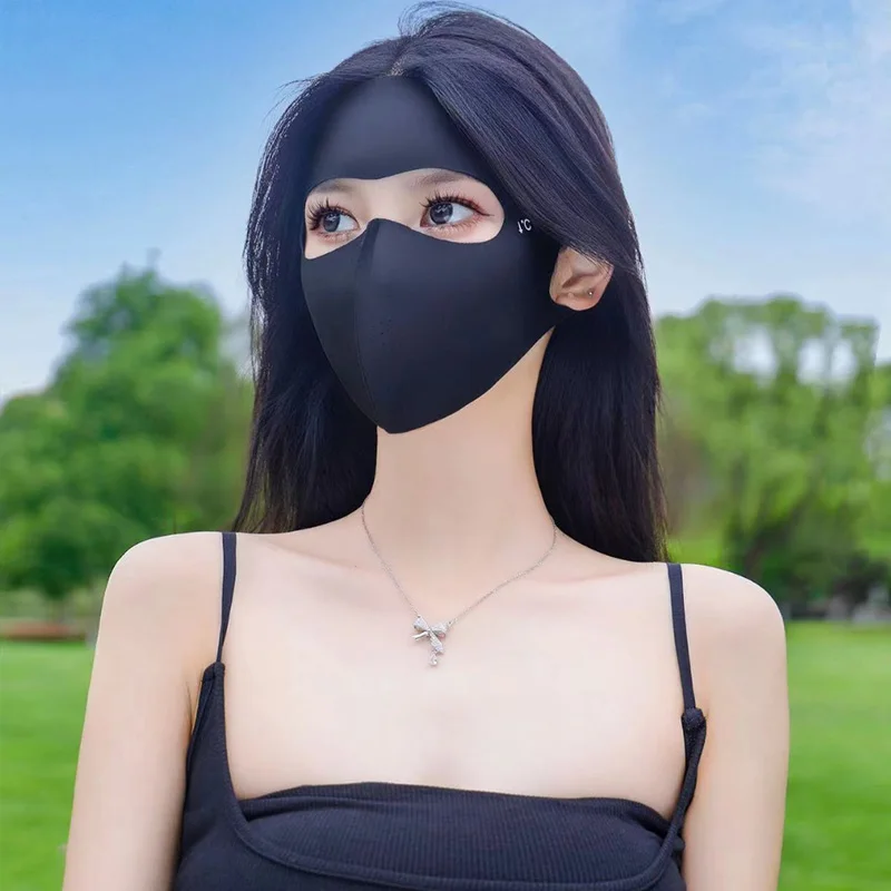 1/2Pcs Summer Full Face Mask Sun Protection Men Women Face Mask For Outdoor Travel Ice Sense Breathable Elastic Facekini-sunscreen face mask