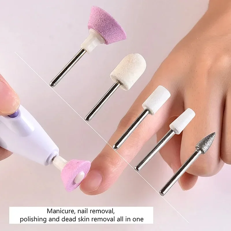 5 in 1 Electric Nail Polish Drill Machine With Light Portable Mini Electric Manicure Art Pen Tools For Gel Remover