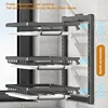 2 Layer Kitchen Dish Rack Wall Mounted Multifunctional Storage Rack No-hole Cupboard with Chopsticks Knives Plates Draining 4