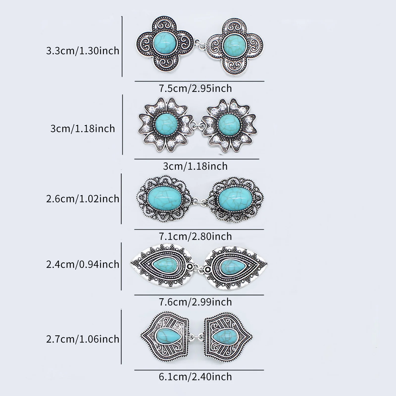 5개입 셔츠 드레스 클립 빈티지 스웨터 클립 가디건 숄 브로치 허리 장식 여성용