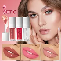 Crystal Jelly Moisturizing Lip Oil Set Plumping Lip Gloss Makeup Sexy Plump Lip Glow Oil Tinted Lip Plumper Set 2